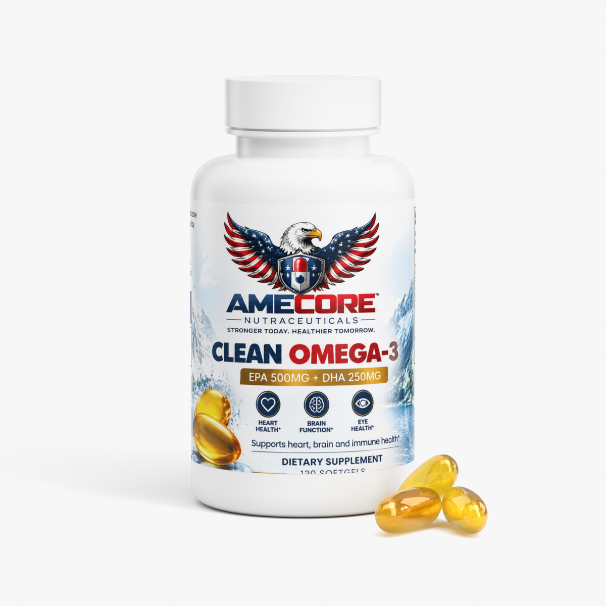 Clean Omega-3 Fish Oil – 100 Softgels